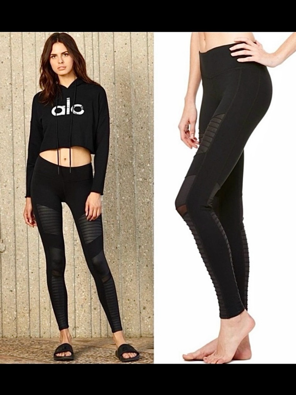 ALO Yoga Black High-Waist Moto Leggings | XS